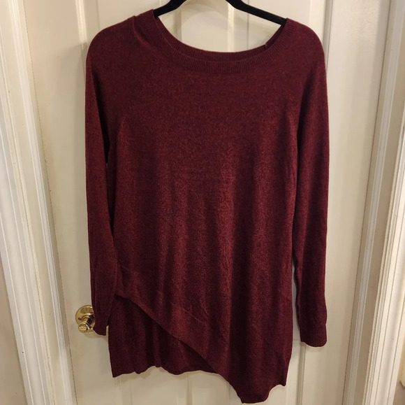 Apt 9 asymmetrical tunic sweater red size lg - Picture 1 of 4